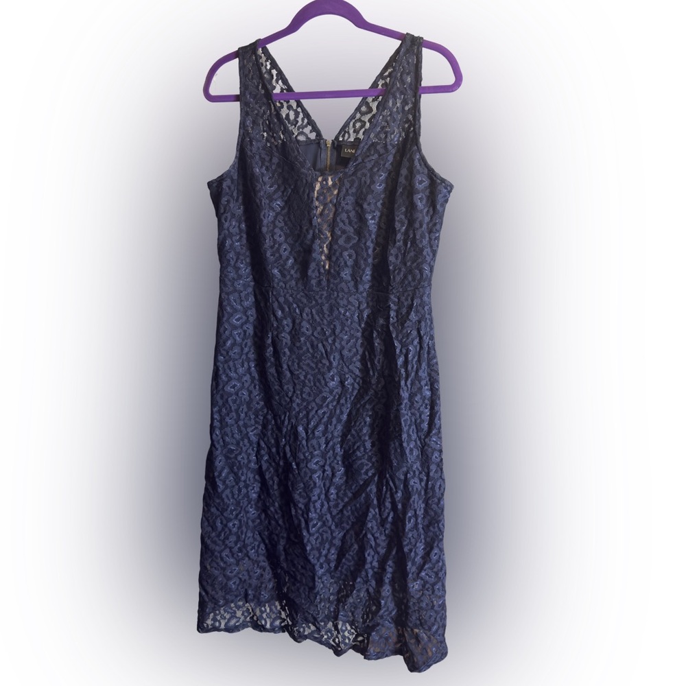Lane Bryant Navy Lace Overlay Dress (0304)